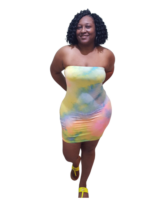 Small Steam Tube Dress - Neon Plus Size