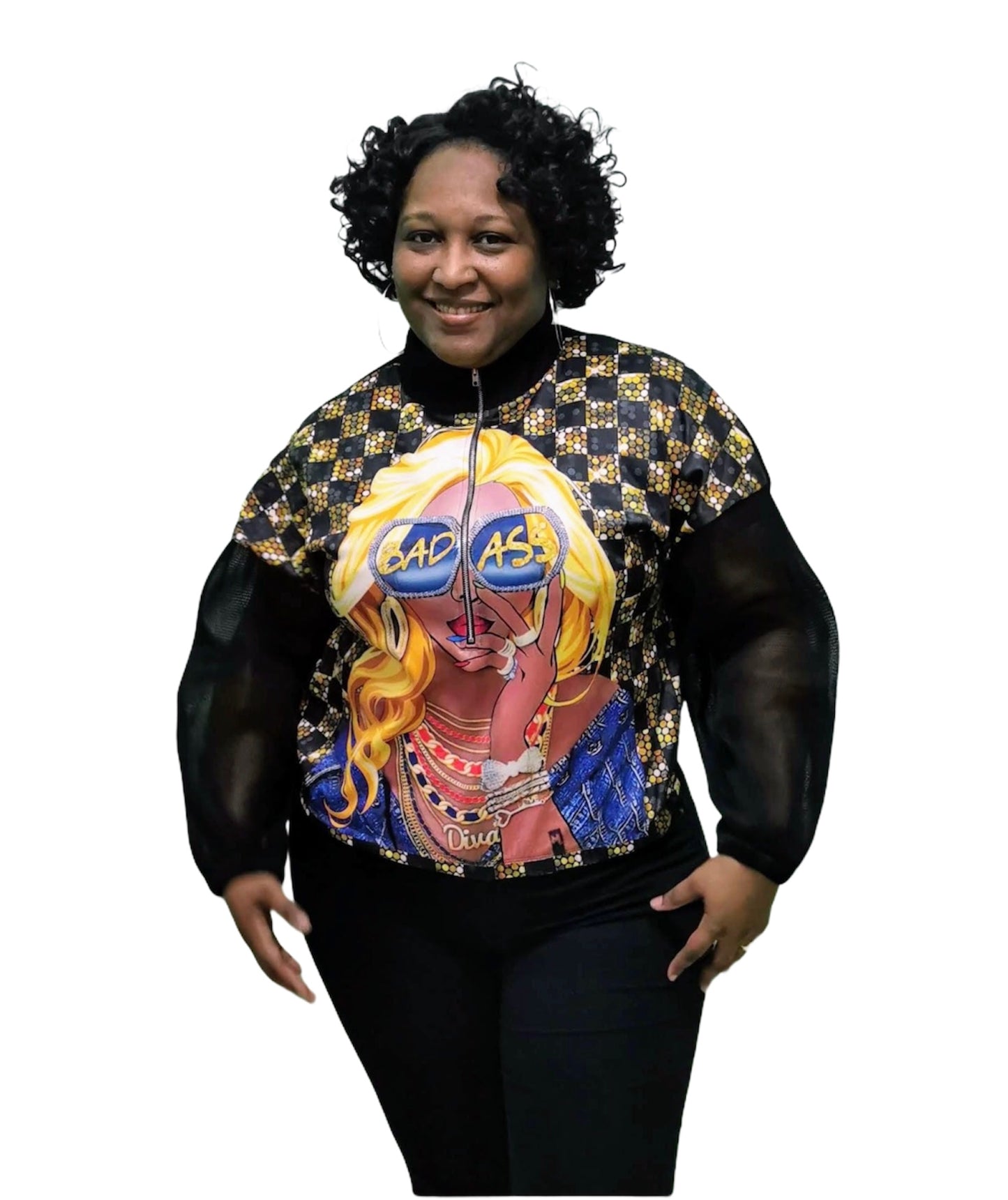 Bad Babe Designer Print Jacket - Regular & Plus Size