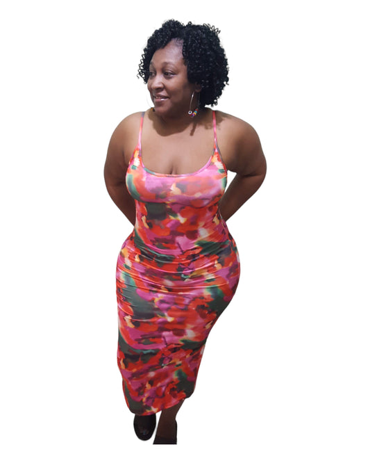 Cheeky Midi Dress - Pink Regular Size