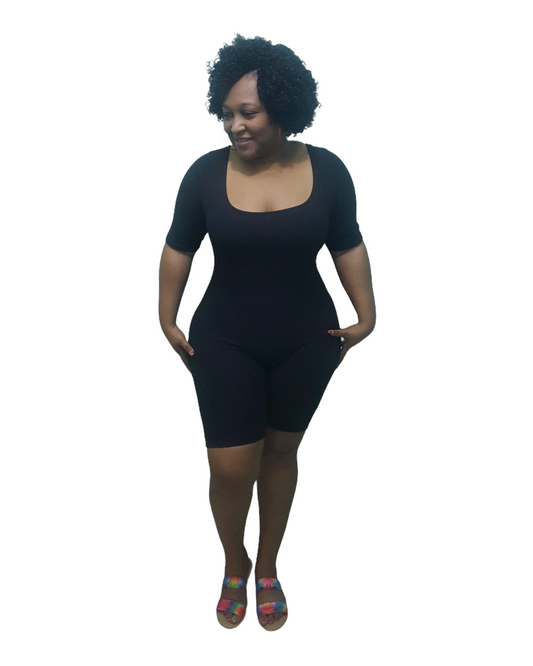 Knot Me Romper - Black Regular Size