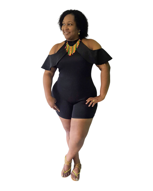 Majestic Romper -Black Plus Size