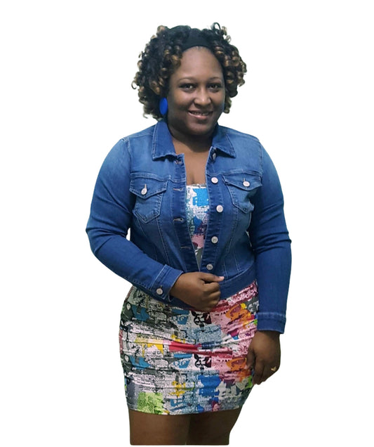Denim Jacket - Medium Blue Plus Size