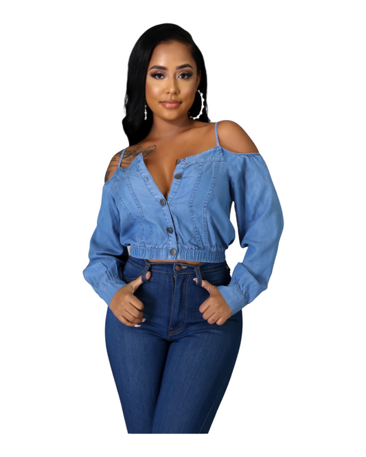 Tori Denim Top - Regular Size