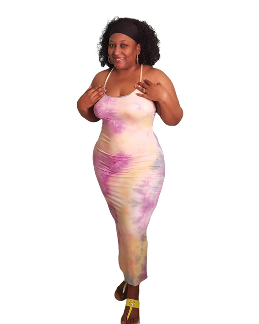 Mel Tie Dye Maxi Dress - Plus Size