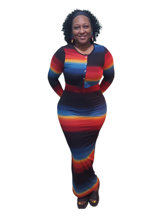 Stylish Maxi Dress Set - Plus Size