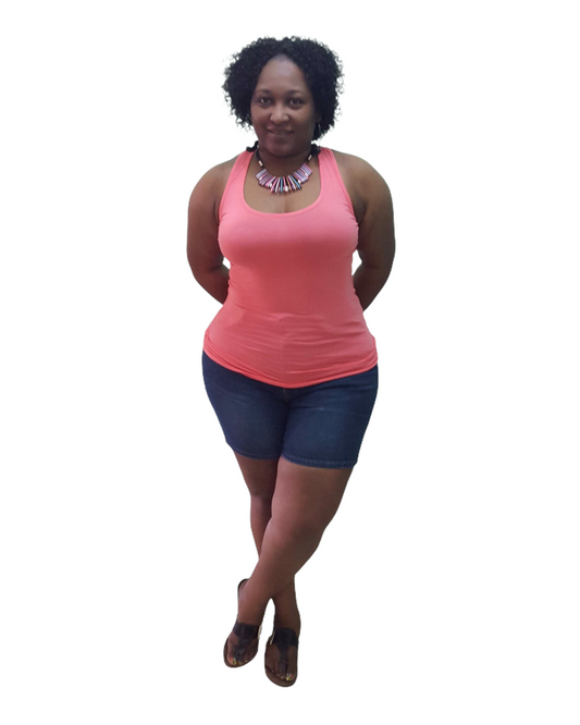 Dark Denim Short Pant - Plus size