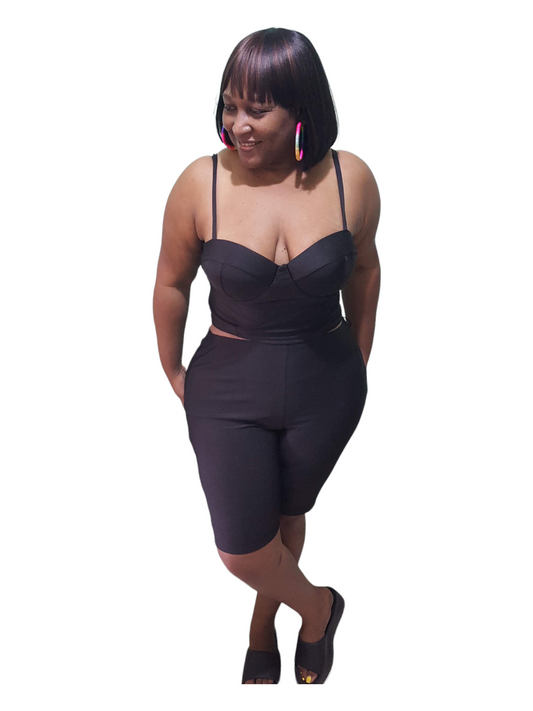She’s Back Biker Outfit - Black Plus Size