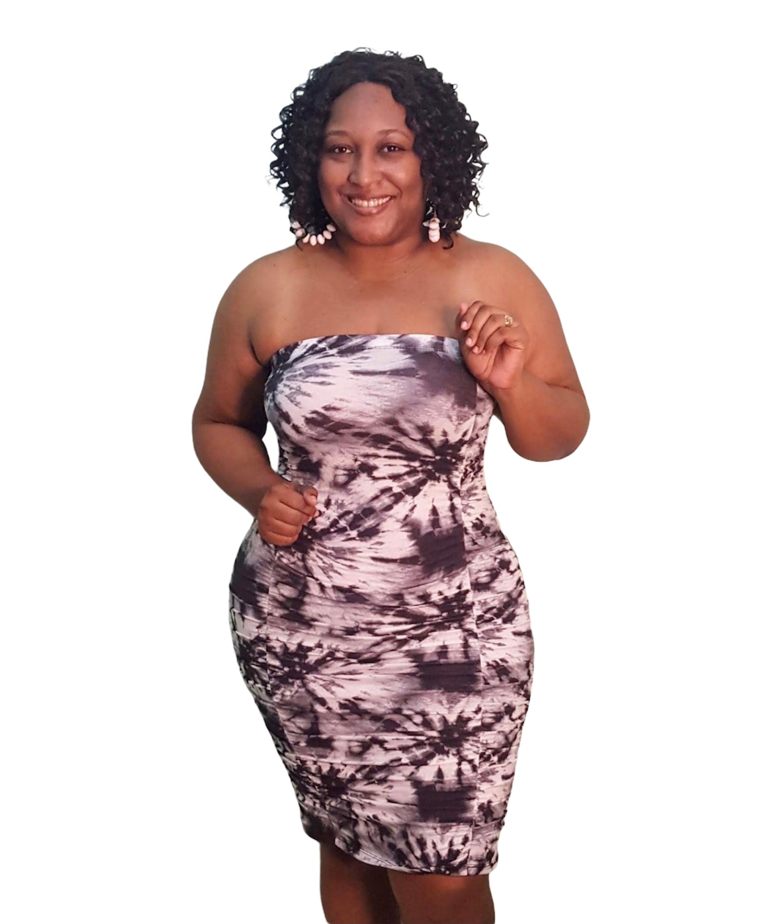 YOURS Plus Size Black Tie Dye Dress