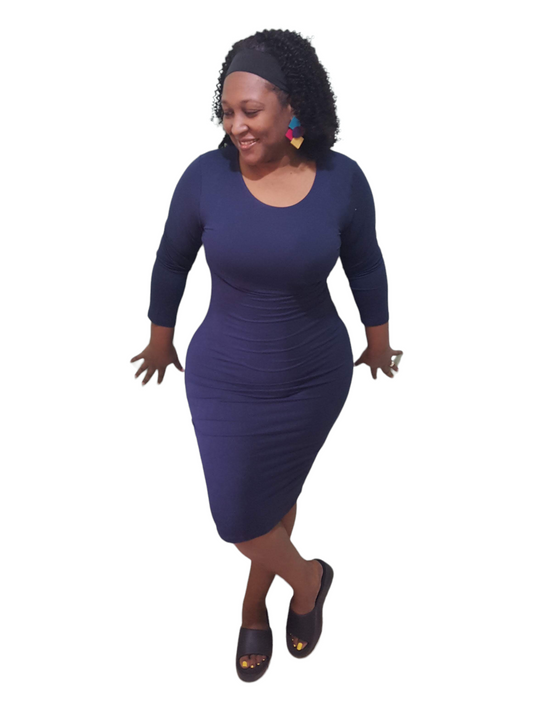 Simple Treasure Dress - Navy Plus Size