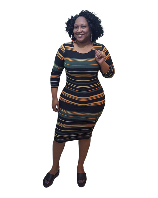 Stripes Midi Dress - Regular Size
