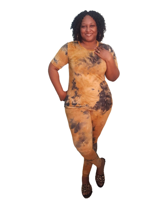 Sassy Biker Outfit Long - Coffee Plus Size