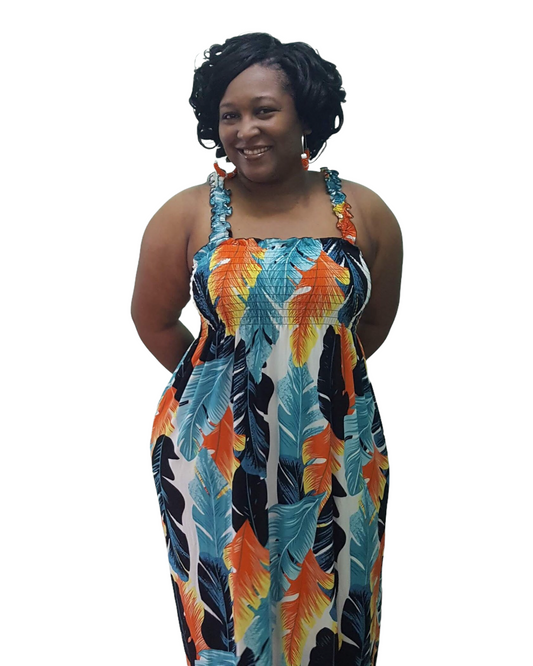 Feather Maxi Dress - Regular Size