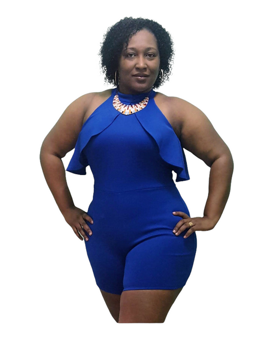 Majestic Romper -Blue Plus Size