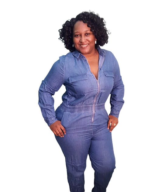 Denim Jumpsuit - Plus Size